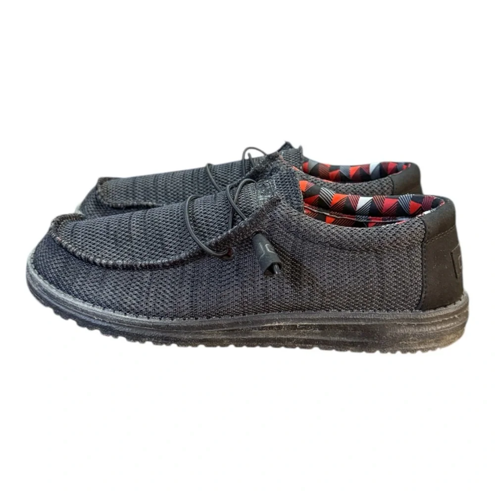 Hey Dude Wally Sox Jet Black Canvas Shoes Men’s Size 9 Women’s Size 10.5
